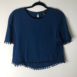 Indigo blue boxy top